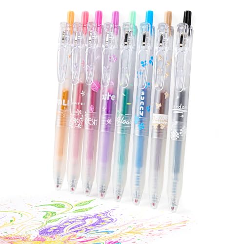 8 Color Retractable Gel Pens Colorful Glitter Gel Pen Set Japanese Style 0.7mm Aesthetic Colored Pens for Office School Stationery Supplies (8B)…