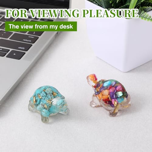 Figuras de tortuga de cristal hechas a mano, set de 4 piezas miniatura 4