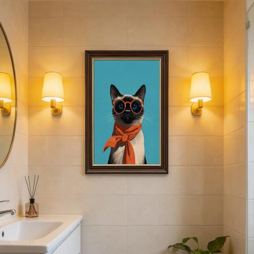 Impression sur toile chat siamois d'exception - Tableau d'art mural raffiné pour chambre - 7