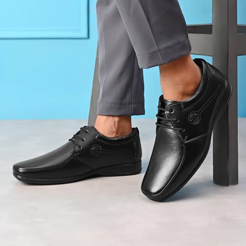 Image of Blue Leather By Centrino mens 4081 Blue Leather Men's Formal Shoes | Genuine Leather Upper with Cushioned Footbed | Sleek & Stylish Design for Office & Formal Wear Lace-up design | Durable Anti-Skid Sole