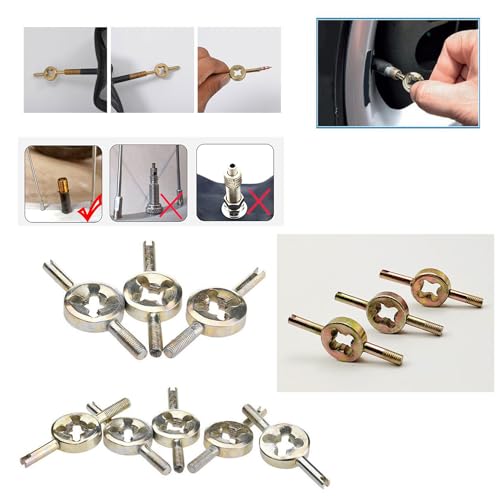 Image of 6 Pack Tire Valve Core Remover Valve Stem Removal Tool Schrader Valve Stem Tap and Die Threading Valve Core Torque Tool Valve Core Removal Tool for Automotive Car Bicycle Motorcycle Flat Tires