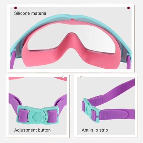 Image of VRT Kids /Men /Women Swimming Goggles Diving Goggles Anti Fog Silicone Waterproof Swimming Goggles (Purple)