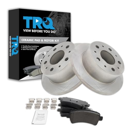 Image of TRQ Rear Brake Pad and Rotor Set Ceramic Solid Rotors Compatible with 2014-2020 Ram ProMaster 1500 2500 3500