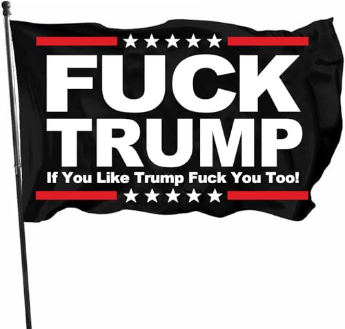 Fuck Trump Flag 3x5 Foot - Anti Trump Flag with Bright Vivid Colors Double Stitched Edges & Durable Brass Grommets - Perfect for Indoor and Outdoor