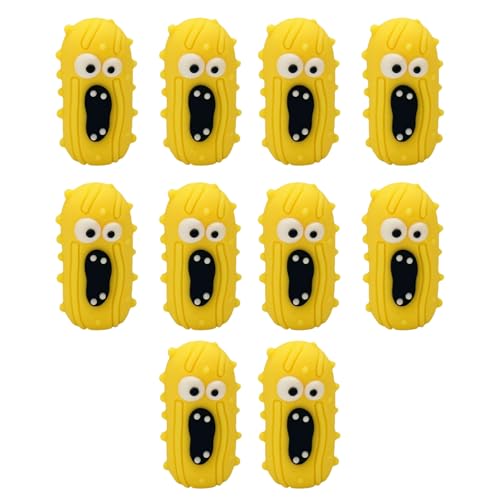 Pepino gritando, pequeño adorno de pepino, modelo de apoyo emocional, juego de 10 figuras de expresión de cómics para mesa de estudio en casa, juguete divertido para combatir el estrés