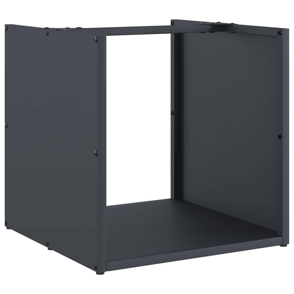 Brennholzregal Anthrazit 40x40x40 cm aus Kaltgewalztem Stahl – Robustes Regal mit großem Fassungsvermögen für effiziente Holzlagerung und Luftzirkulation