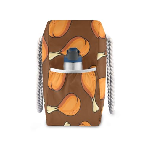 susiyo Fried Crispy Chicken Legs Beach Bags for Women Large Travel Tote Bag Waterproof Sandproof Lightweight Swim Pool Bag for Family Outdoor3