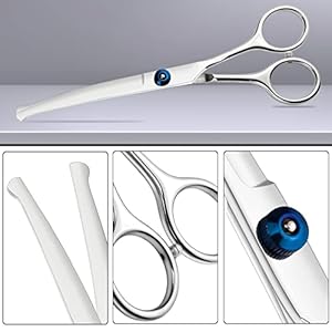   LILYS-PET-65-Right-handed-Pet-Round-Tip-Grooming-Stainless-steel-Safety-Grooming-for-Dogs-and-Cats-Curved-Scissor