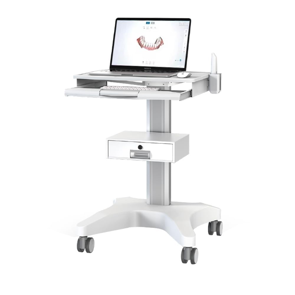 Carrello medico for laptop con supporto for scanner orale, altezza regolabile for clinica odontoiatrica, ospedale, bellezza