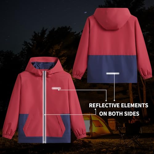 Image of MGEOY Kids Rain Jackets Waterproof with Hood Lightweight Rain Coats for Girls Boys