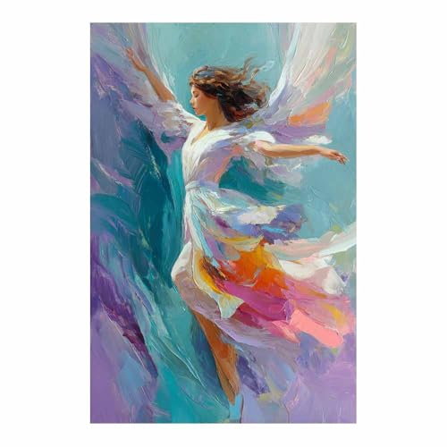 CUDAOO dipinto su tela minimalista Ali colorate si librano quadro arte murale, Quadri Moderni,per soggiorno, casa, ufficio, appartamento decorazione(bianco)-40x60cm Non incorniciato