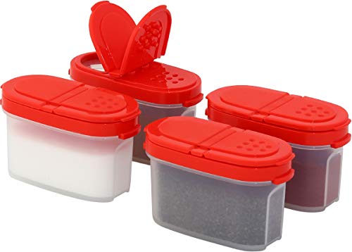SIGNORA WARE Premium Gewürzboxen Aufbewahrungsboxen für Gewürze in groß und klein mit praktischen Streuer aus BPA-Freiem Plastik luftdichtes Vorratsdosen Set für die Küche (4er Pack klein)