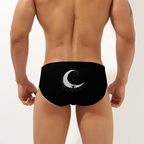 Moon Spider Web Mens Swim Briefs Quick Dry Swim Trunk Bikini Underwear Swimsuit2