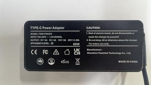 65W 45W USB C Laptop Charger Compatible with Lenovo Chromebook/Thinkpad/Yoga ADLX65YDC2A Computer Charger USB Type C AC Power Adapter