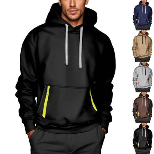 Hoodies for Men Long Sleeve Gym Workout Athletic Hoodie Casual Fashion Drawstring Hooded Sweatshirts Loose Pullover