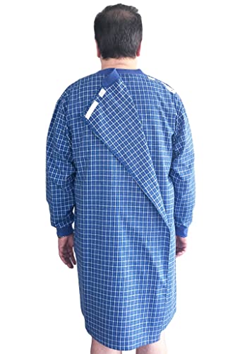 Ovidis Adaptive Nightshirt Pajama Clothing Elderly Disabled Men - Milo Blue M #TOP2