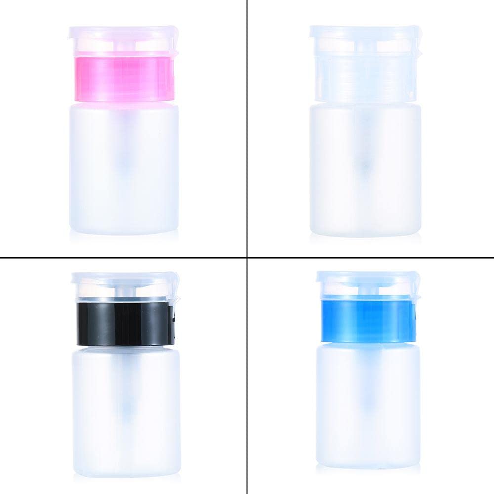 4PCS 60ML Nail Art Mini Pump Dispenser Empty Bottle Acrylic Gel Polish Remover Cleaner Liquid Container Storage Small Pressure bottle
