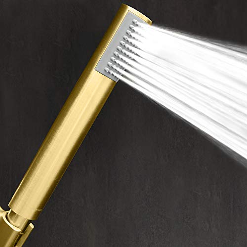 Showermaxx, Luxury Spa Series, Ultra High Pressure Hand Held Shower Head With Extra Long Stainless Steel Hose, Maxx-Imize Your Shower With Showerhead In Polished Brass/Gold Finish #TOP5