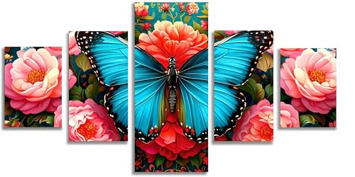 Diamond Painting Papillon Fleur Mefooge | Broderie Diamant Complet Toile Salon 225x110cm F642