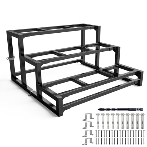Contremarche en acier robuste 3 marches autoportante pour escalier bois 80 cm