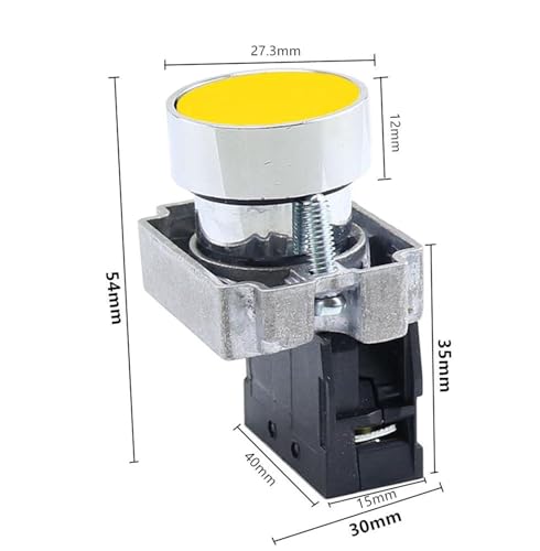 Interrupteur à bouton-poussoir 22mm XB2-BA51 NO jaune 10A pour commande électrique de commande