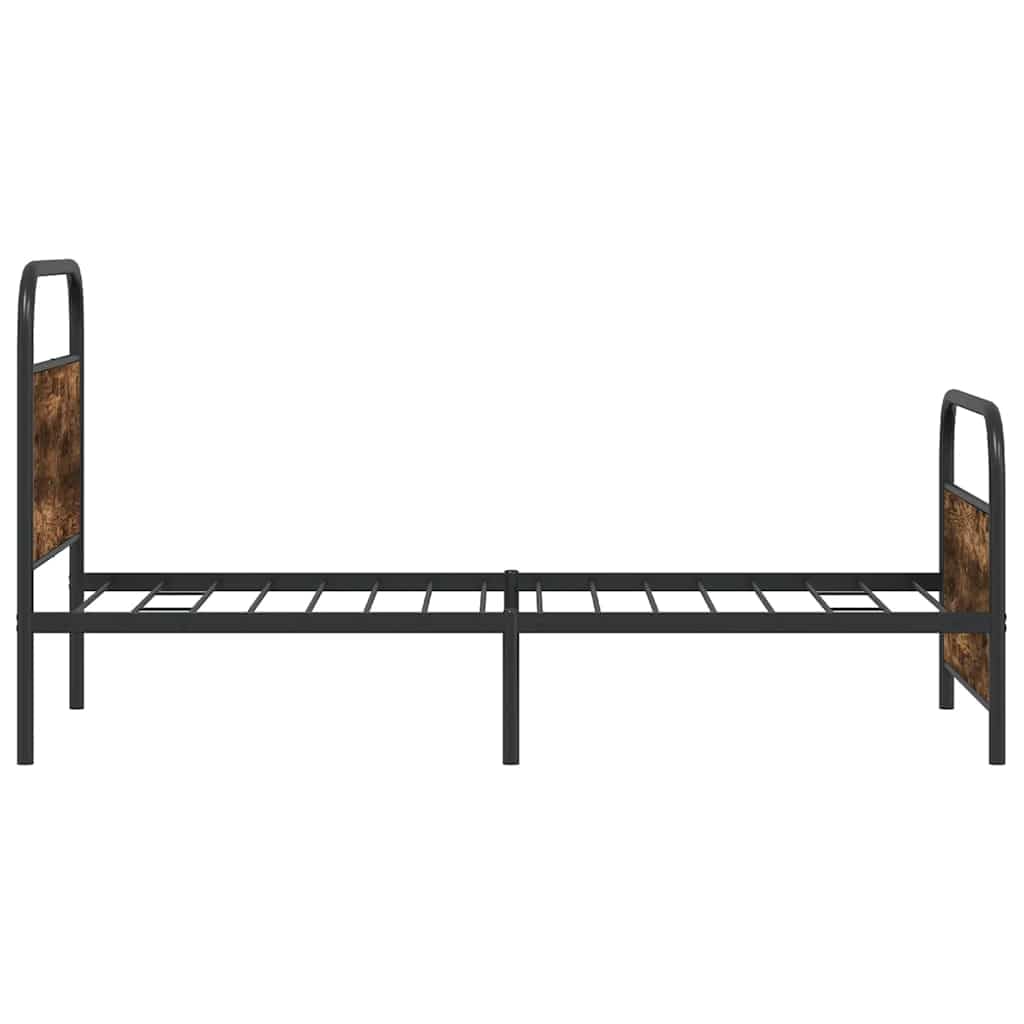 100x190 cm Steel and Engineered Wood Bed Frame with Slats | Features a durable metal platform structure that supports mattresses directly without needing a box spring.
