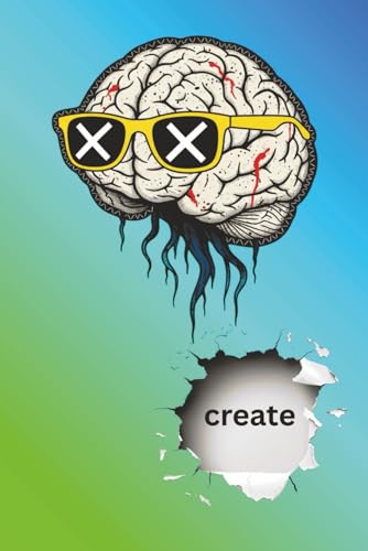 Brain Create Sketchbook: Electric Blue & Green Graffiti Art Pad | 6x9 Inch, 110 Blank Pages: Unlined Drawing Notebook for Boys, Urban Sketching, and Creative Doodling | Cool Grunge Aesthetic image 2