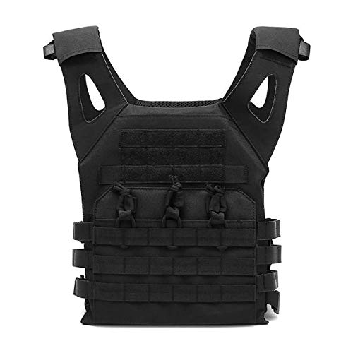 Mlida Tactical Vest Modular Lightweight Durable Tactical Gear Adjustable Ultra-Light Breathable Protection Vest for Outdoor Paintball Training - Black