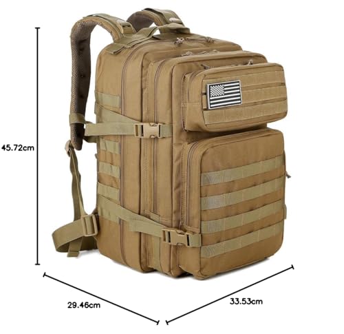 QT&QY Mochilas Militares Tácticas 45L Molle Mochila de asalto del ejército Bolsa Bug Out de 3 días mochila de senderismo para acampar - imagen 8