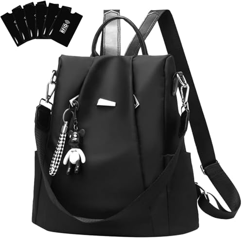 Eshow Rucksack Damen Klein, Anti-Diebstahl Kleiner Cityrucksack Tagesrucksack Elegant, 3 in 1 Rucksacktasche Modern für Pendeln Schule Arbeit Reise Schwarz Eshow Rucksack Damen Klein, Anti-Diebstahl Kleiner Cityrucksack Tagesrucksack Elegant, 3 in 1 Rucksacktasche Modern für Pendeln Schule Arbeit Reise Schwarz