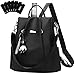 Eshow Rucksack Damen Klein, Anti-Diebstahl Kleiner Cityrucksack Tagesrucksack Elegant, 3 in 1 Rucksacktasche Modern für Pendeln Schule Arbeit Reise Schwarz