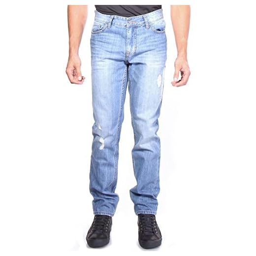 Calça jeans masculina reta fina Calvin Klein, Essential Blue-, 33W x 30L