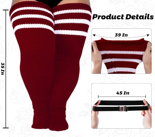 Image of LOUSGUTA Plus Size Thigh High Socks for Thick Thighs- Extra Long Womens Cable Knitted Over Knee High Leg Warmer