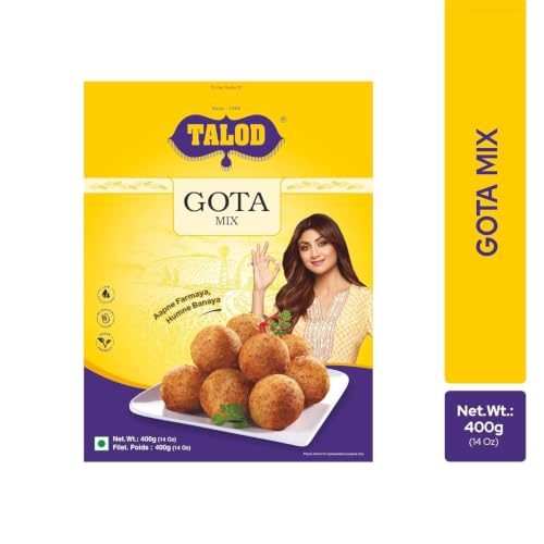 Image of Talod Gota Instant Mix Flour | Crispy & Soft Bhajiya Style Snack | Ready-to-Cook Gujarati Pakora Premix | Authentic Taste | 100% Vegetarian | Easy & Quick Tea-Time & Party Breakfast (Pack of 2 X 400 g)