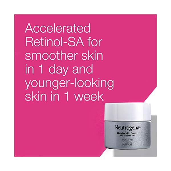 Neutrogena Retinol Face Moisturizer, Rapid Wrinkle Repair, Fragrance Free, Daily Anti-Aging Face Cream with Retinol & Hyaluronic Acid to Fight Fine Lines, Wrinkles, & Dark Spots, 1.7 oz