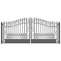 ALEKO Dual Swing Driveway Gate| 12 x 6 Feet Anti-Rust Galvanized Steel Gate| Outdoor Gate Fence Gate Swing Gate Security Gate| Steel Barrier Gate| (Style: Venice)