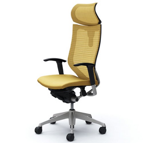 オカムラ オフィスチェア バロン 可動ヘッドレスト 可動肘 座クッション デスクチェア ベージュ CP81DR-FEF7 シルバー ブラックフレーム