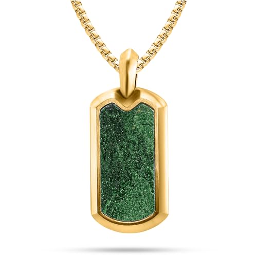 RTZN® Jade Necklace for Men – Premium Green Jade Pendant with Stainless Steel Box Chain 22