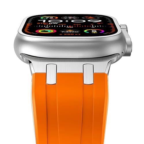 Mazuboho for Apple Watch Bands for Men 49mm 45mm 44mm 42mm, AP Liquid Silicone Rubber iWatch Bands and Stainless Steel Buckle Designed for Apple Watch Ultra 2 Band/Ultra Series 9 8 7 6 5 4 3 2 1 SE
