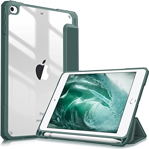 Image of SwooK Hybrid Case for 7.9 inch inch iPad Mini 5 / Mini 4 iPad Mini A2133 A2124 A2126 A2125 A1538 A1550 iPad Mini Case with Shockproof Clear Back Shell Flip Cover Case (Mid-Night Green)