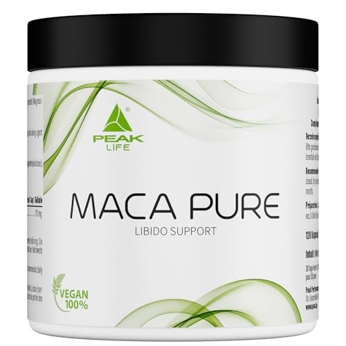 PEAK Maca Pure - 120 Kapseln I 30 Portionen I über 3000mg Maca Pulver pro Portion zur natürlichen Unterstützung der Libido I vegan PEAK Maca Pure - 120 Kapseln I 30 Portionen I über 3000mg Maca Pulver pro Portion zur natürlichen Unterstützung der Libido I vegan