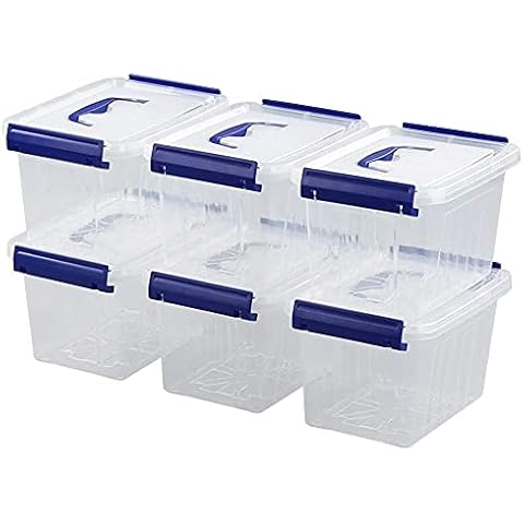 Waikhomes Set of 6 Plastic Storage Boxes Cover