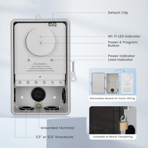 Suraielec UBTW01A Wifi Pool Timer, Outdoor Indoor Smart Switch, 40 Amp, 2Hp, 120, 240, 277 Vac, Heavy Duty Pool Controller Light Timer Box For Pool Pump, Water Heater, Spa, Powerful Electrical Appliances thumb #6