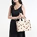 RAVESSIA Women's Cherry Bow Print Canvas Tote Top Handle Crossbody Work Bag