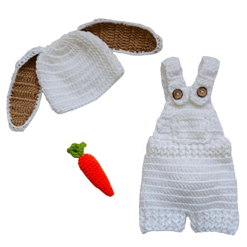 Accesorios de fotografía para niños ropa de ganchillo de conejo 0-1 mes 4