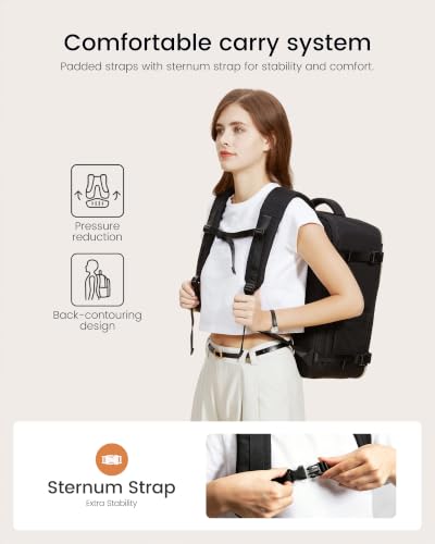 Image of LOVEVOOK Travel Backpack for Women, 40L Carry On Backpack for Airplanes, Personal Item Bag for Airlines Fits 17 inch Laptop,TSA Approved Luggage with 3 Packing Cubes,Waterproof Weekender Gym back pack