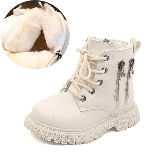 Kids Ankle Boots Boys Girls PU Leather Warm Hiking Snow Boots Girls Ankle Boots Size 2 3 4 5 6 7 83