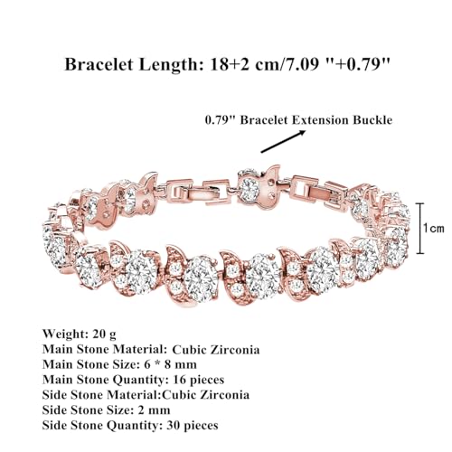 Image of LMXXVJ Fashion Tennis Bracelet Created Emerald White Gold Plated Charm Bracelet Gifts Jewelry for Women