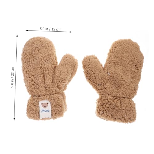 Winter Warm Boys and Girls Gloves Year Old Thicken Plush Mittens Cartoon Gloves4