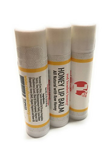 red headed honey Raw Honey Lipbalm - Honey Beeswax, Moisturize and Protect Dry Lips - 3 Pack